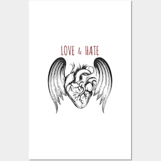 Human Heart with Wings Emblem Posters and Art